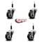 Service Caster 3'' Black Poly Wheel Swivel 7/8'' Expanding Stem Caster Set, 4PK SCC-EX20S314-PPUB-BLK-78-4 - alternate 3